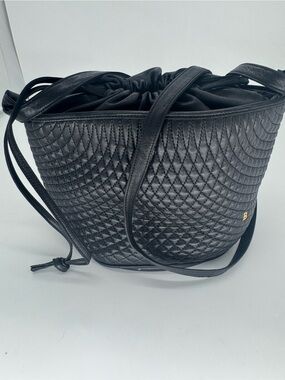 Bally Bucket Bag Quilted Lambskin Leather Crossbody Italy